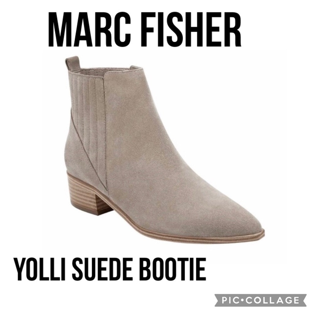 NWT Marc Fisher Yolli Suede Bootie size 8; color light natural suede